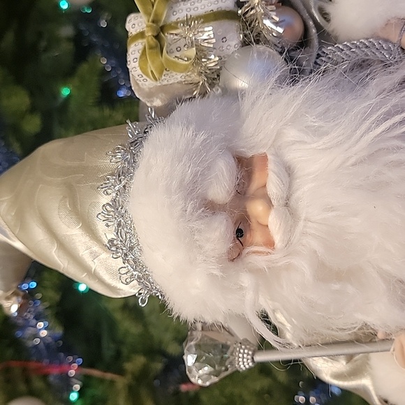Silver Santa Claus Christmas Figure 18" - Picture 2 of 10